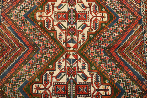 Geometric Afshar Persian Area Rug 3x5