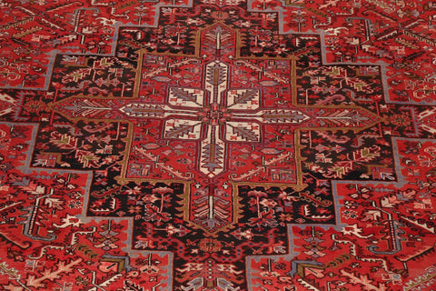 100% Vegetable Dye Geometric Heriz Persian Area Rug 12x15