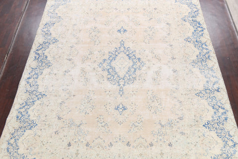 Muted Distressed Kerman Persian Area Rug 10x12