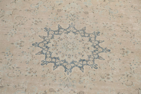 Muted Distressed Kerman Persian Area Rug 10x13