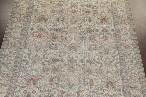 Muted Distressed Tabriz Persian Area Rug 10x12