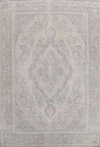 Muted Distressed Tabriz Persian Area Rug 10x12