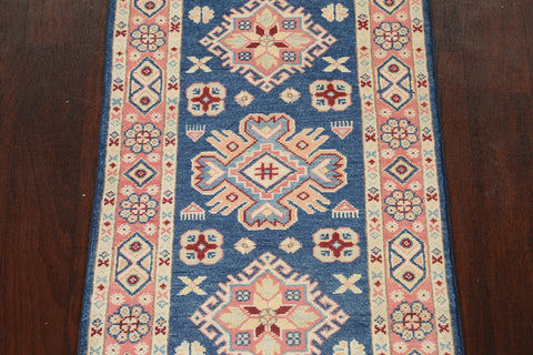 Geometric Kazak Oriental Runner Rug 2x6