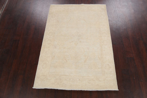 Vegetable Dye Muted Earth-tone Oushak Chobi Oriental Area Rug 4x6