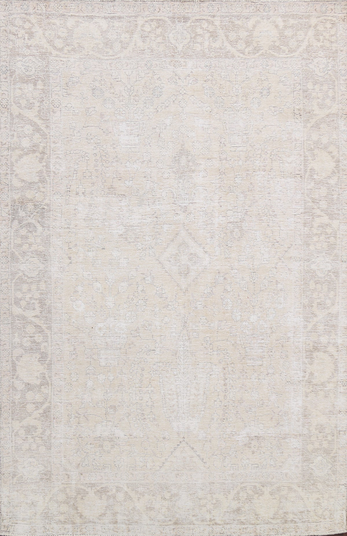 Muted Distressed Tabriz Persian Area Rug 6x9