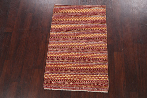 Stripe Checkered Gabbeh Kashkoli Oriental Area Rug 3x4