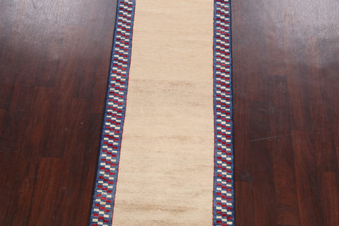 Modern Gabbeh Kashkoli Oriental Runner Rug 3x10