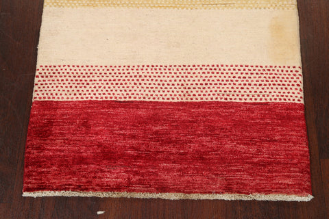 Striped Gabbeh Kashkoli Oriental Runner Rug 3x10