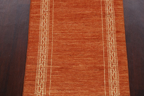 Contemporary Gabbeh Kashkoli Oriental Runner Rug 3x9