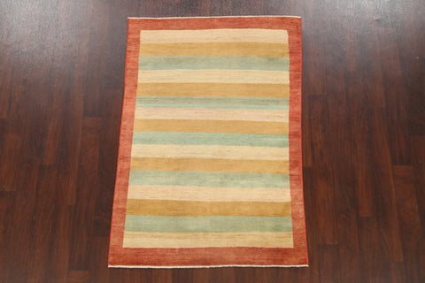 Contemporary Gabbeh Kashkoli Oriental Area Rug 4x6