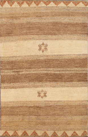 Contemporary Gabbeh Kashkoli Oriental Area Rug 4x6