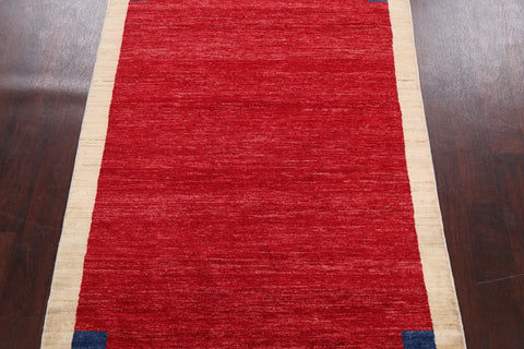 Contemporary Gabbeh Kashkoli Oriental Area Rug 4x6