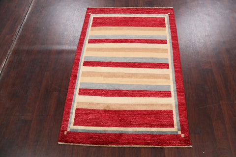 Contemporary Gabbeh Kashkoli Oriental Area Rug 4x6