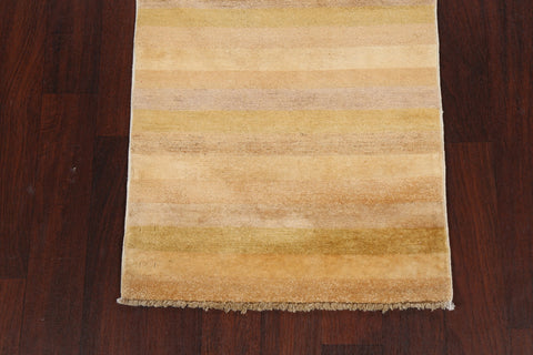 Contemporary Stripe Gabbeh Kashkoli Oriental Area Rug 2x4