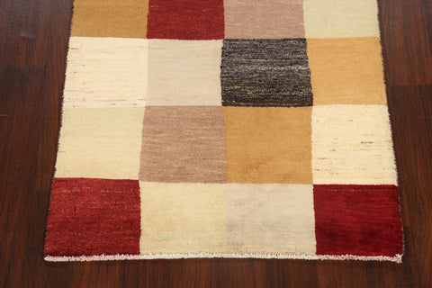 Checkered Modern Gabbeh Kashkoli Oriental Area Rug 3x4