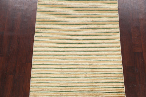 Contemporary Stripe Gabbeh Kashkoli Oriental Area Rug 4x6