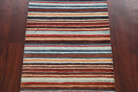 Stripe Modern Gabbeh Kashkoli Oriental Area Rug 3x4