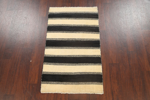 Stripe Modern Gabbeh Kashkoli Oriental Area Rug 3x4