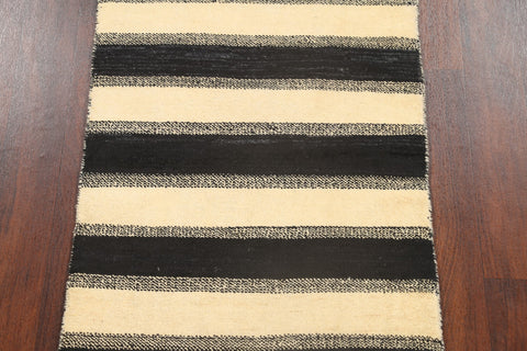 Stripe Modern Gabbeh Kashkoli Oriental Area Rug 3x4