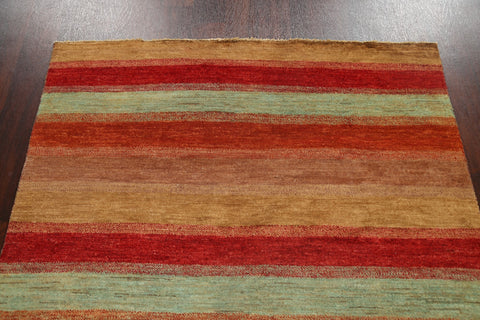 Stripe Contemporary Gabbeh Kashkoli Area Rug 5x6