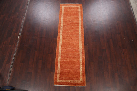 Contemporary Gabbeh Kashkoli Oriental Runner Rug 3x9