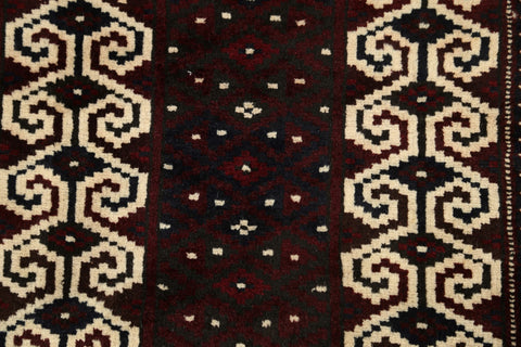 Tribal Geometric Balouch Persian Area Rug 3x4