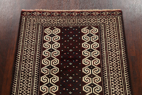 Tribal Geometric Balouch Persian Area Rug 3x4