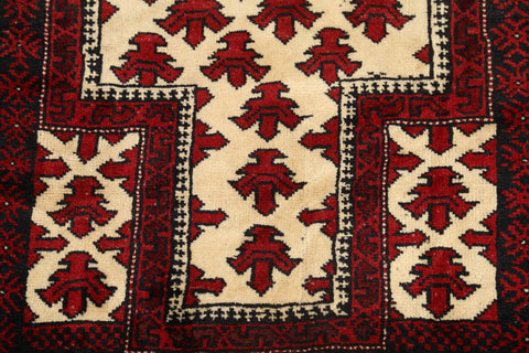 Tribal Geometric Balouch Persian Area Rug 3x5