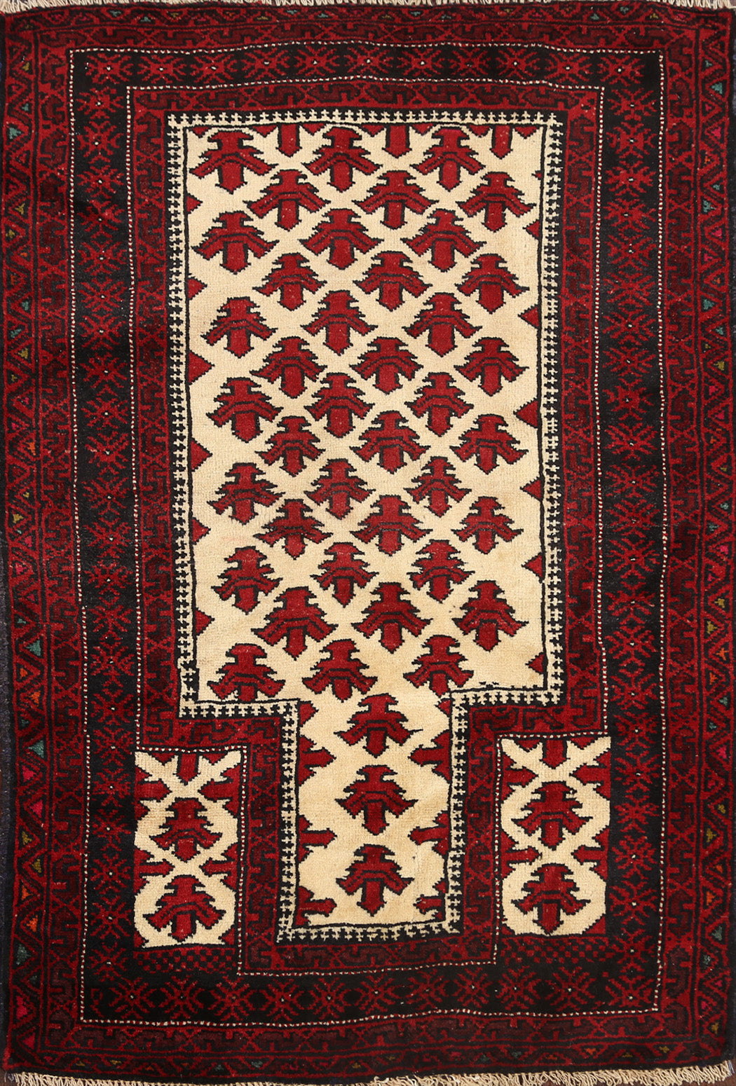 Tribal Geometric Balouch Persian Area Rug 3x5