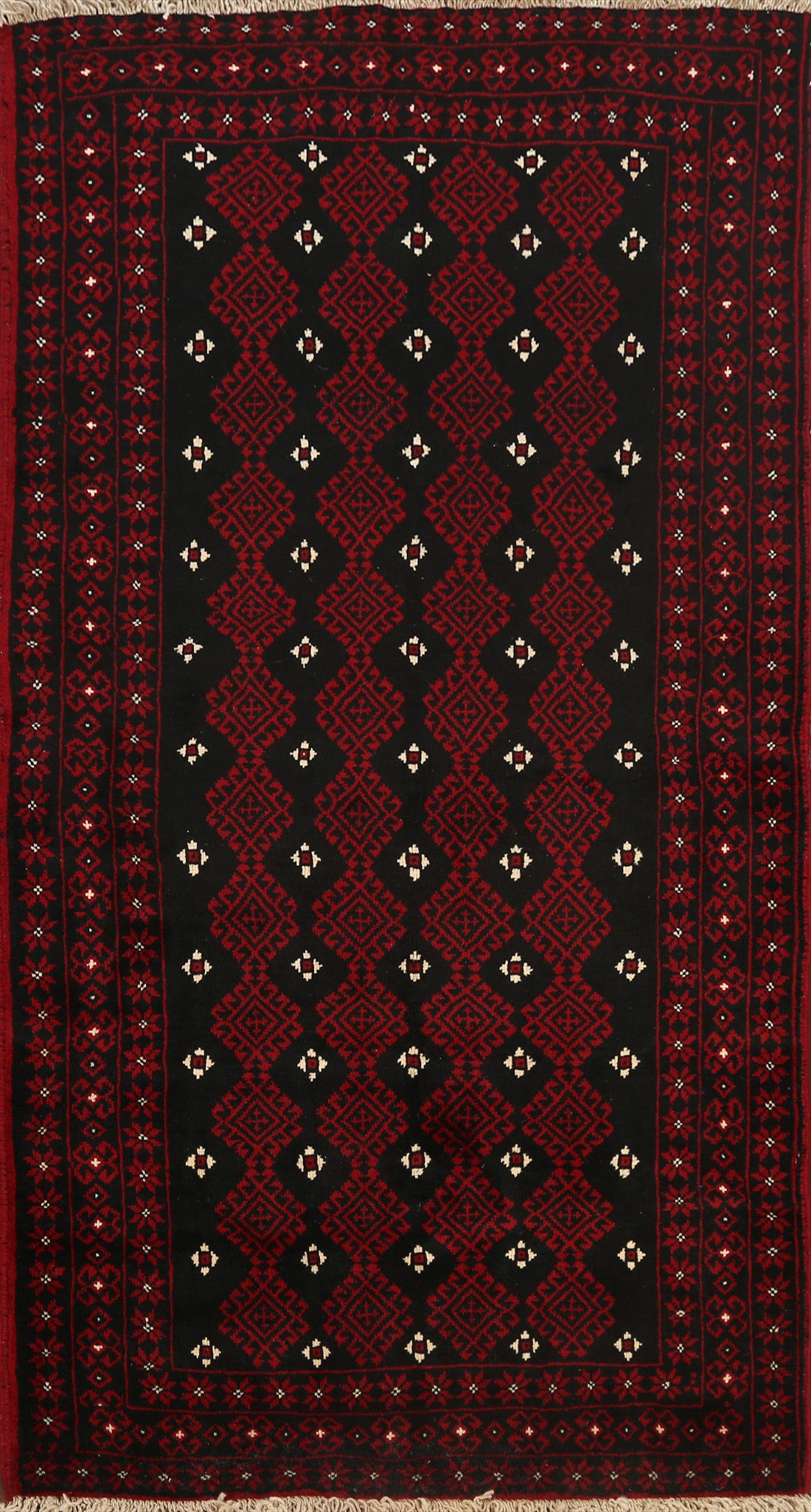 Tribal Geometric Balouch Persian Area Rug 4x7