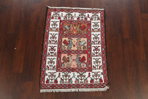 100% Silk Animal Pictorial Sumak Persian Area Rug 3x4