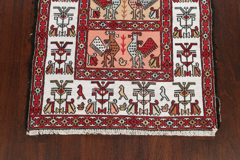 100% Silk Animal Pictorial Sumak Persian Area Rug 3x4