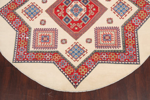 Geometric Kazak Oriental Area Rug 8x8 Round