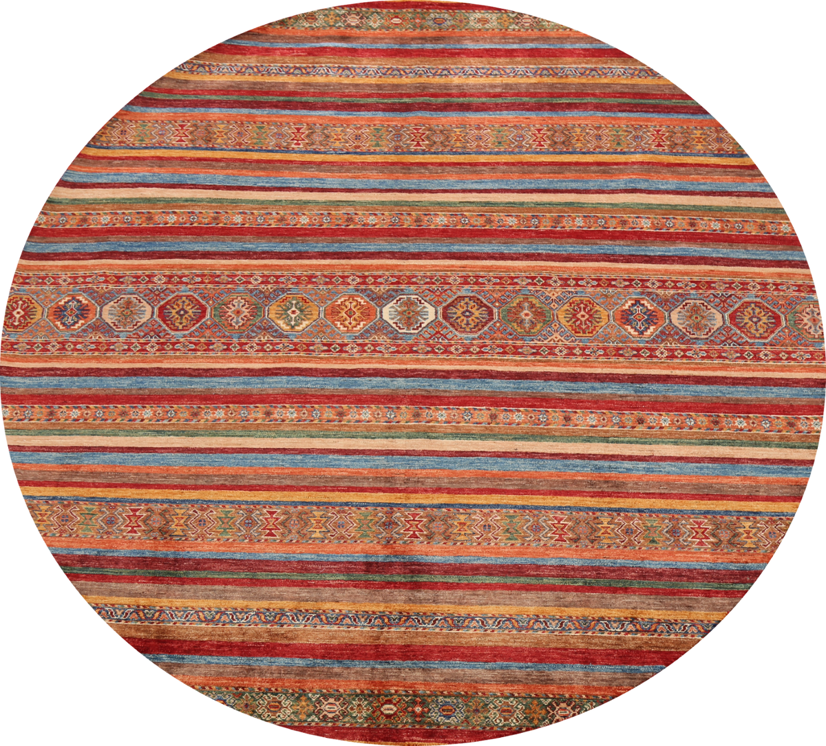 Vegetable Dye Moharramat Oriental Area Rug 8x8 Round