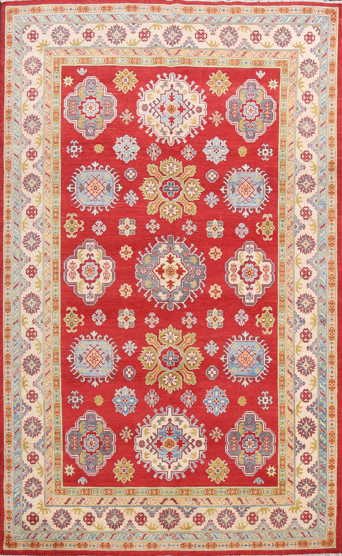 Geometric Kazak Oriental Area Rug 7x10