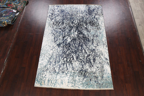 Vegetable Dye Contemporary Abstract Oriental Area Rug 6x9