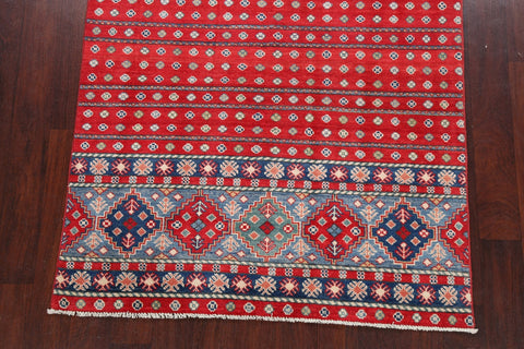 Geometric Kazak Oriental Area Rug 4x5