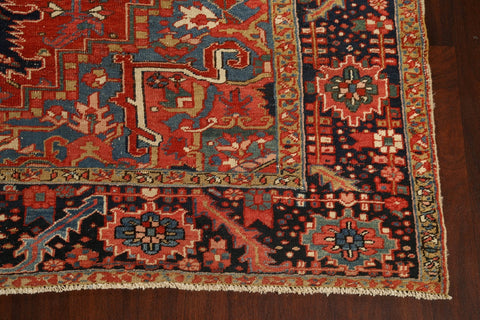 Pre-1900 Antique Vegetable Dye Heriz Serapi Persian Area Rug 8x12