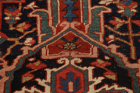 Pre-1900 Antique Vegetable Dye Heriz Serapi Persian Area Rug 8x12