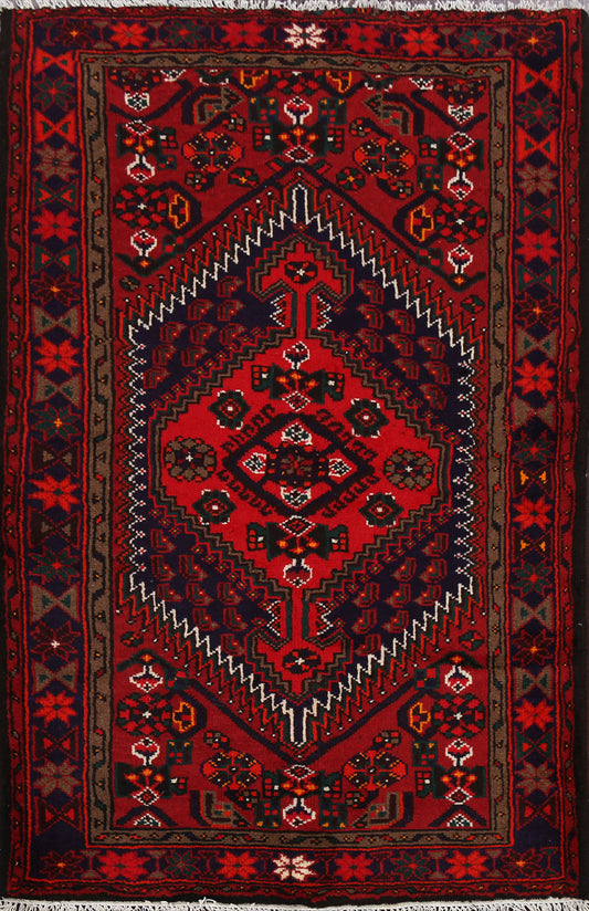 Tribal Geometric Hamedan Persian Area Rug 3x5