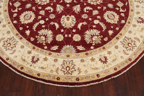 Vegetable Dye Round Peshawar Chobi Oriental Area Rug 8x8