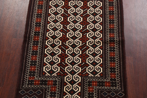 Tribal Geometric Balouch Persian Area Rug 3x4