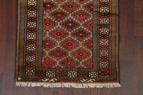 Tribal Geometric Balouch Persian Wool Rug 3x4