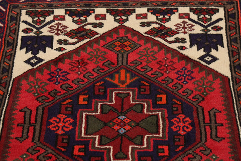 Geometric Hamedan Persian Area Rug 3x5