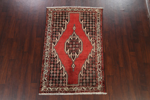 Geometric Hamedan Persian Area Rug 4x7