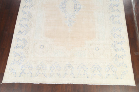 Muted Distressed Kerman Persian Area Rug 9x13