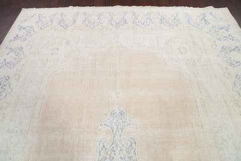 Muted Distressed Kerman Persian Area Rug 9x13