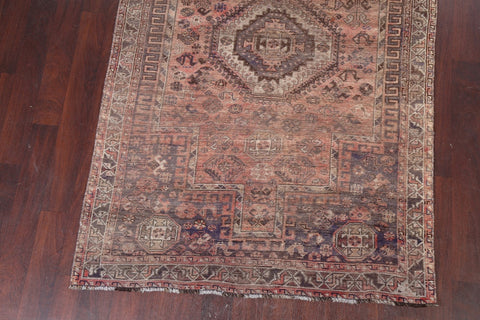 Pre-1900 Antique Vegetable Dye Qashqai Persian 5x8 Rug