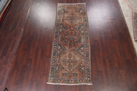 Distressed Ardebil Persian Runner Rug 4x10