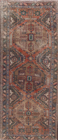 Distressed Ardebil Persian Runner Rug 4x10